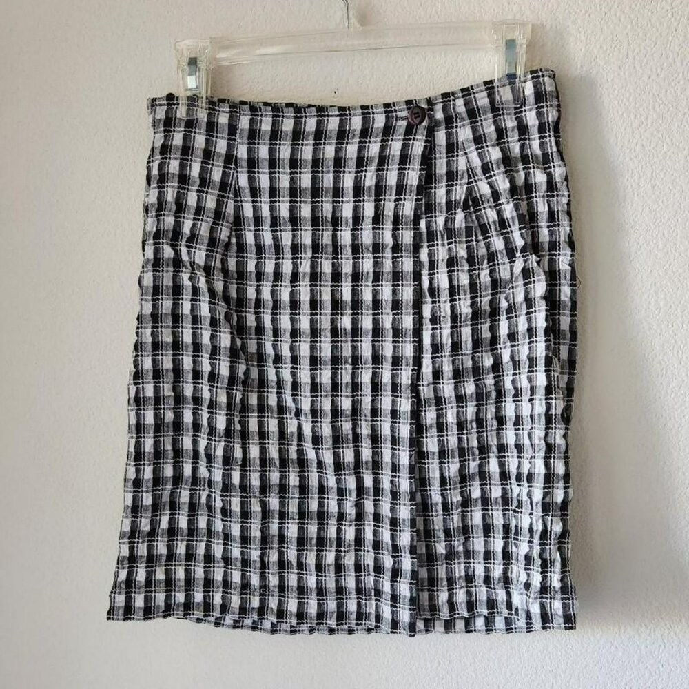 MIXIT Y2k Vintage black & white wrap skirt Sz S Gingham100% cotton seersucker